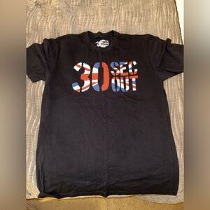 Black Graphic T-Shirt with 30 SEC OUT British Design